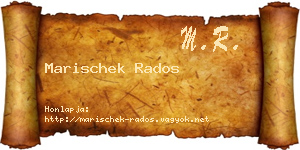 Marischek Rados névjegykártya